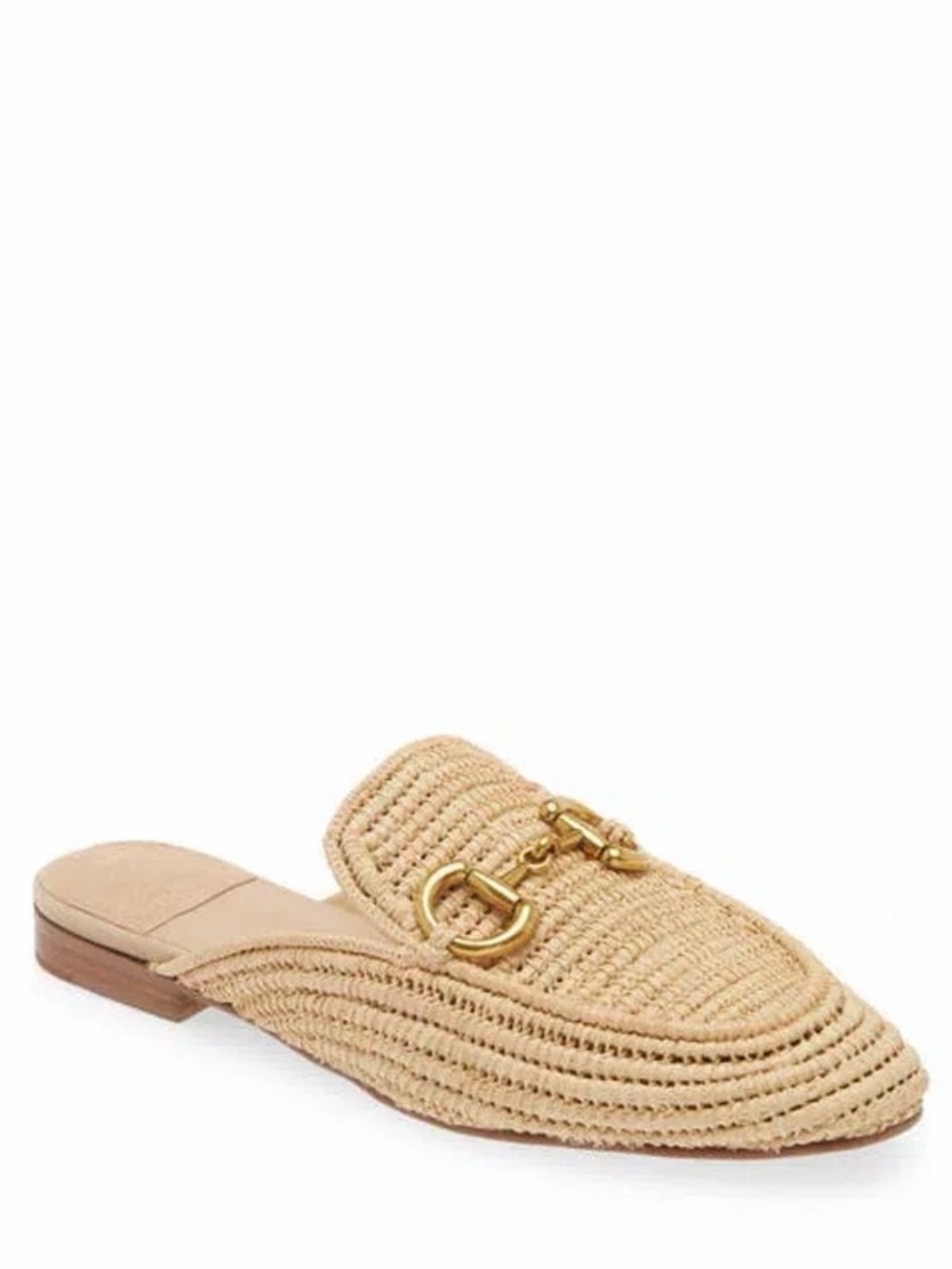 Jeffrey Campbell Velvit bit mule in natural raffia woven - Size 9
